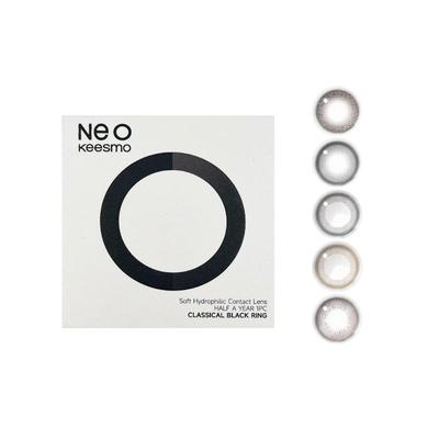 Neo美瞳可视眸半年抛彩色近视隐形眼镜小黑环自然女大小直径1片装