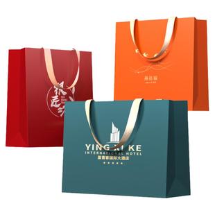 礼品袋手提袋定制新年纸袋公司伴手礼高级感茶叶酒包装袋子印logo