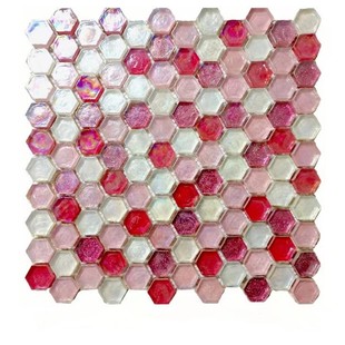 蓝色粉红色琉璃马赛克水晶玻璃圆珠卫生间浴室吧台电视背景墙瓷砖