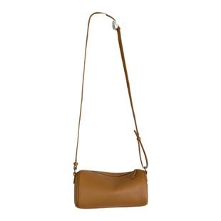 摩西奶奶头层牛皮笔筒包休闲圆筒包女手提单肩斜挎包2025秋冬新款