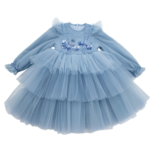 冬装新款大女童长袖公主裙新年儿童秋冬连衣裙蓬蓬宝宝裙子小童装