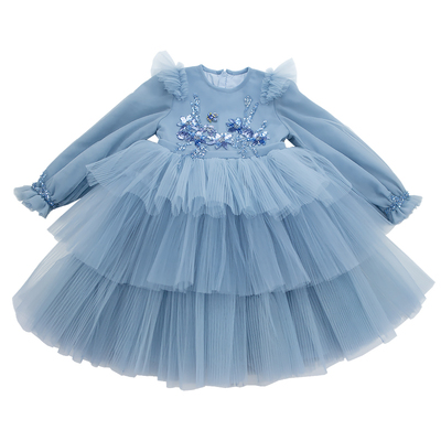 一宁女童连衣裙花朵刺绣公主裙秋