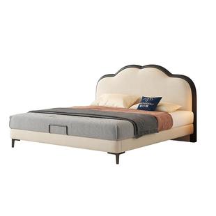 帕沙曼法式奶油风布艺床主卧室现代简约双人大床猫抓布复古1.8m床