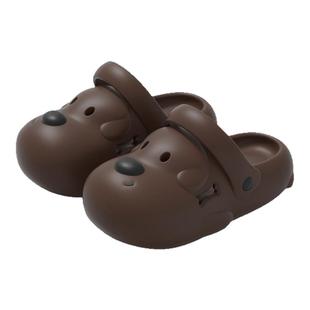 细细条 个性小狗包头拖鞋女夏外穿可爱洞洞鞋防滑两穿沙滩凉鞋男