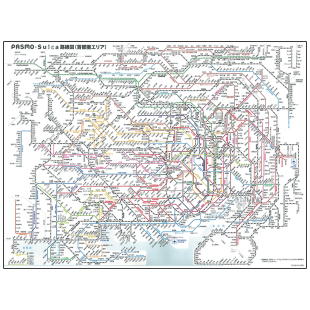 日本东京地铁铁路轨道交通线路地图自助旅游专用图画高清防水耐折