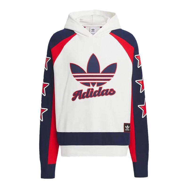 adidas阿迪达斯三叶草大LOGO连帽卫衣2025春男女篮球套头衫JN0779