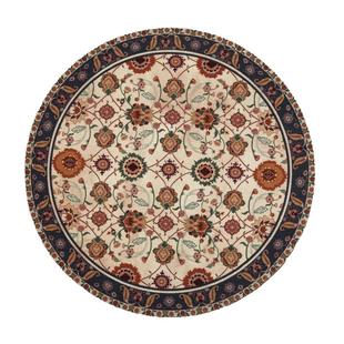 蜡笔派卡塞尔圆形羊毛地毯英式复古轻奢高级客厅沙发地垫床边毯P