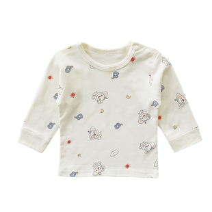 婴儿纯棉秋衣上衣春秋冬单件长袖早秋季男女宝宝棉毛衫四季打底衫