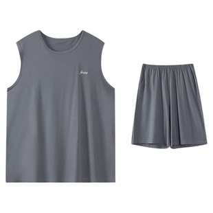 睡衣男款男士夏季莫代尔2025新款背心无袖夏款凉感居家居服套装夏