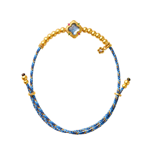 觉人原创蓝金编织手绳银镀金锦鲤海蓝宝幸运绳[小鱼悠游洞庭风细]