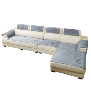 四季通用皮沙发专用垫防滑三座一贵妃沙发套定制盖布巾沙发垫新款