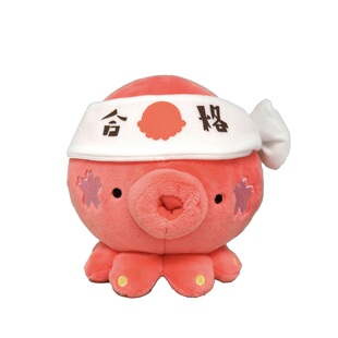 日本san-ei正版考试必胜合格粉色章鱼公仔玩偶毛绒包包挂件小挂饰