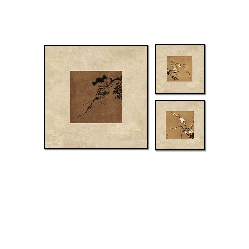 新中式客厅沙发背景墙装饰画宋式美学挂画中式山水画茶室卧室壁画