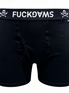 【BLACK8MOB】F*UCKSWAG中指骷髅透气四角男女同款内裤