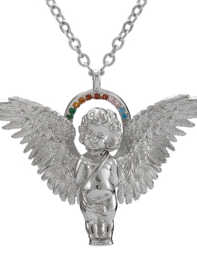 原创天使情侣纯银轻奢小众毛衣链