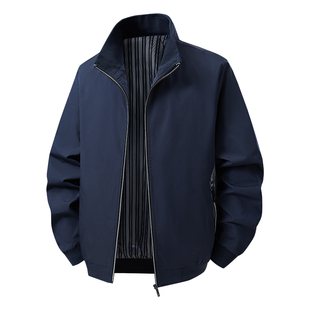 2026新品春秋薄款外套男装夹克拉链口袋商务休闲立领防风外穿夹衣