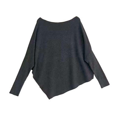 一字肩不规则针织衫女2025新款