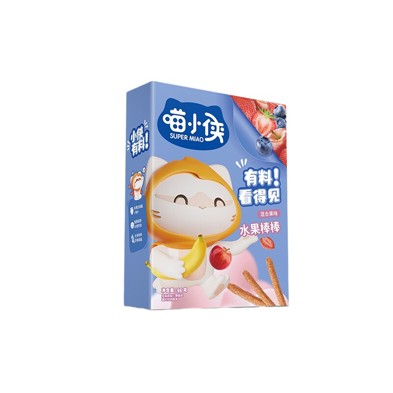 喵小侠水果棒儿童无添加白砂糖水果条零食,送宝宝婴幼儿辅食食谱