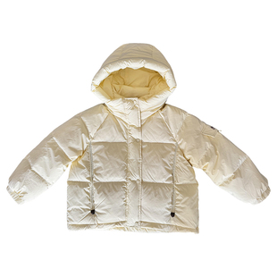 女童羽绒服2025新款连帽加厚保暖90白鸭绒短款儿童男童装冬季外套