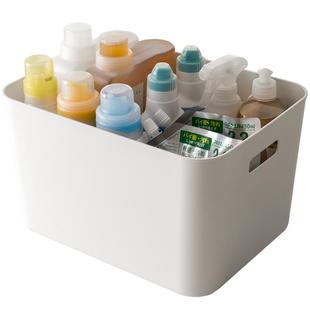 懒角落桌面收纳盒带盖子厨房衣服杂物化妆品塑料整理箱储物置物筐