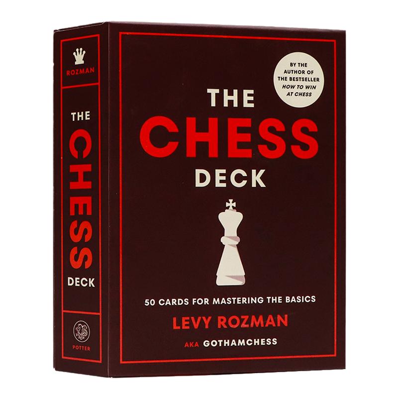 国际象棋卡牌50张掌握基础知识的卡 英文原版The Chess Deck卡  Levy Rozman  象棋卡牌实践技巧指南象棋书籍图解进口书籍盒装
