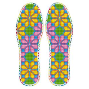 「自绣」买二双送一双高档七层棉布带花边印花十字绣鞋垫舒适透气