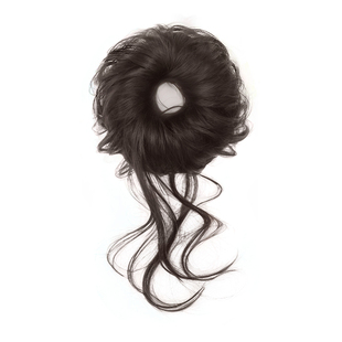 丸子头假发发圈仿真发侧扎抽丝龙须花苞头蓬松发髻盘发神器假发包