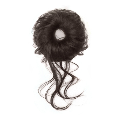 花若汐侧扎龙须丸子头蓬松假发包
