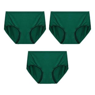 真维斯莫代尔抗菌女士三角内裤木绿色女生短裤大码女款透气底裤衩