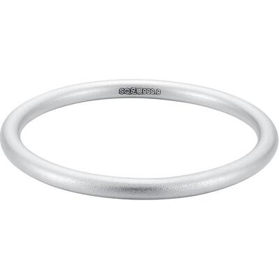 顺庆银楼古法传实心银手镯新中式