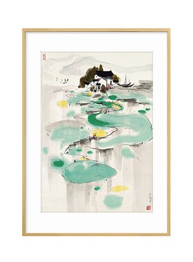 吴冠中江南水乡风客厅室内装饰画