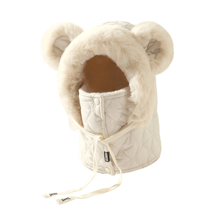 防风帽子女冬季加绒加厚骑行保暖棉帽东北防寒面罩围脖一体雷锋帽