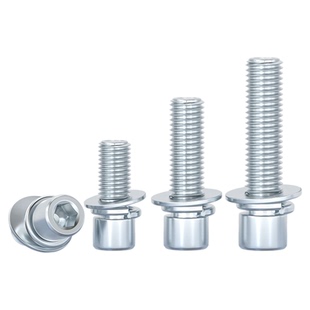 8.8级镀锌 内六角三组合螺丝钉 圆柱头带平垫弹垫片组合螺栓大全