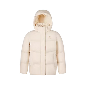 骆驼女装三防羽绒服2025冬新款杏色户外保暖面包服轻薄短款外套男