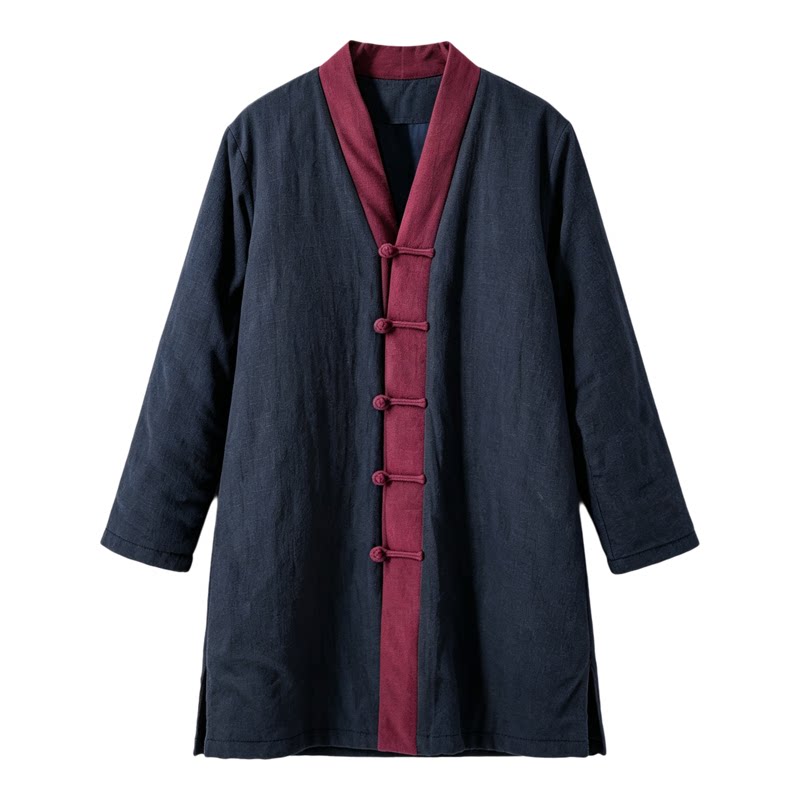 冬季加厚中长款复古棉袄居士汉服