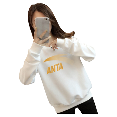 安踏女卫衣圆领加绒保暖大码