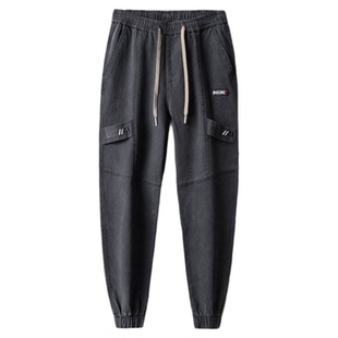 2025秋冬新款美式复古工装裤男士加绒宽松束脚潮牌哈伦休闲长裤子