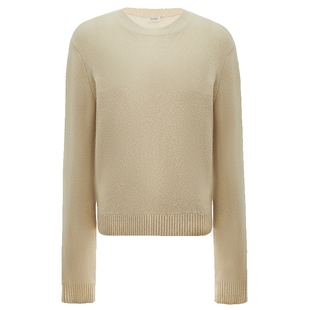 【季末折扣】欧时力牦牛绒羊毛圆领套头极简毛衣针织衫25秋冬新品