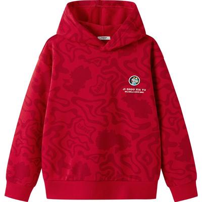 巴拉巴拉儿童加绒卫衣红色打底衫