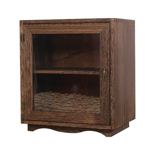 实木茶柜护肤品茶杯收纳柜防尘茶杯架小博古架桌面置物茶壶柜茶具