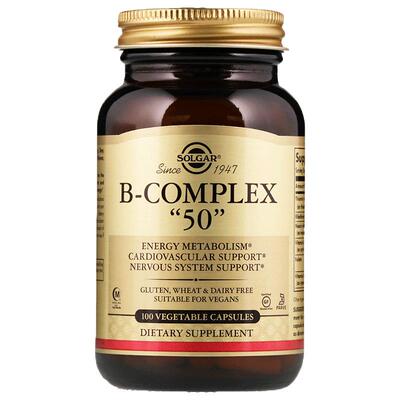solgar复合维生素b族50维生素b100提高代谢vb1b6b12【部分临期】