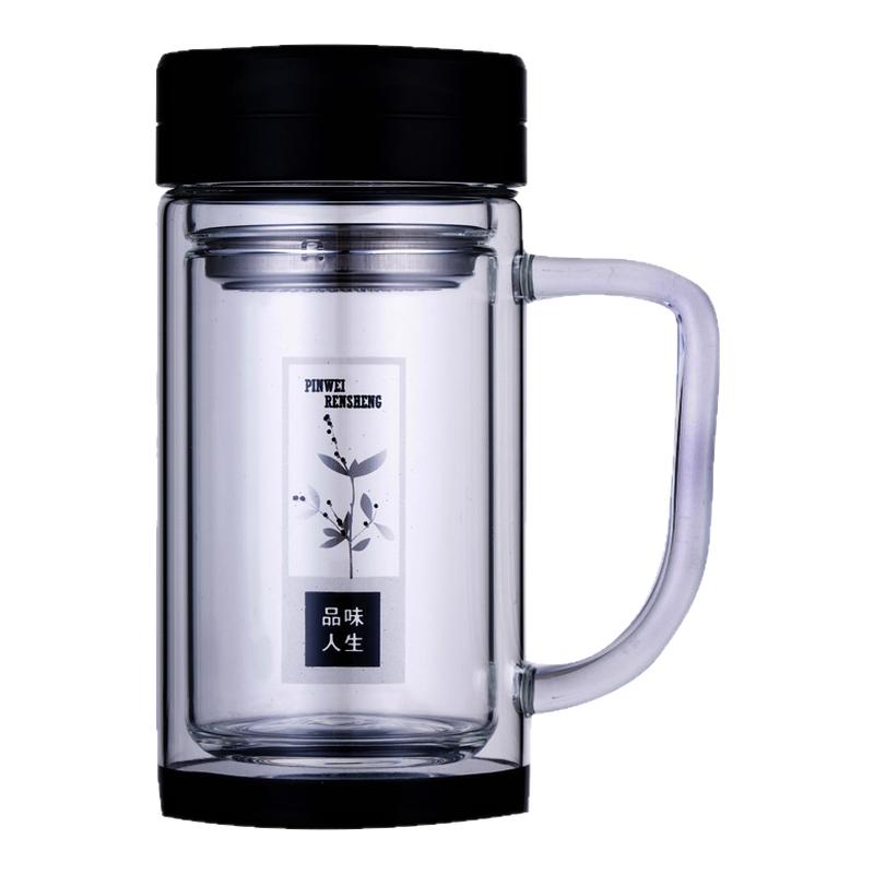 双层玻璃杯子泡茶喝水密封杯便宜