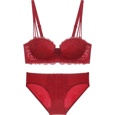 宝诗嫣红色新娘聚拢内衣婚庆嫁娶