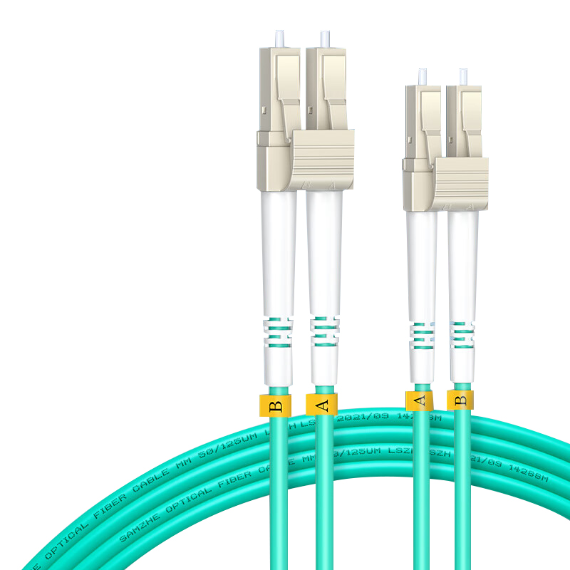 山泽光纤跳线工程电信级万兆LC-LC多模双芯OM4阻燃低烟无卤家用光纤光钎宽带入户线收发器尾纤1米G4-LCLC01