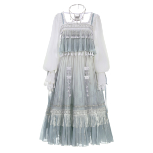 连衣裙女春秋国风汉元素日常套装早秋减龄宽松小个子新中式吊带裙