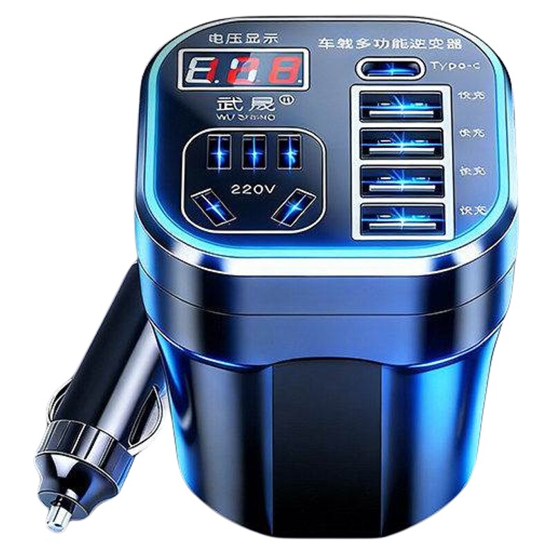 车载充电器12V24V通用转220V大功率快充逆变器转换点烟器电源插座