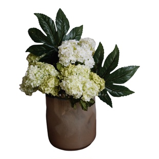 轻奢高级感白色绿色绣球仿真花手捧花束客厅花艺插花摆件家居装饰