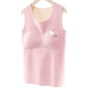 女童保暖背心发育期内衣蚕丝德绒自发热打底上衣无痕儿童内穿文胸