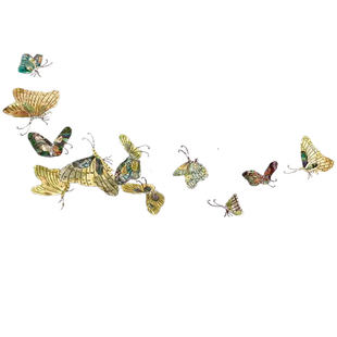 水移画中式家具柜子古筝乐器扬琴彩蝶螺钿贴纸贝壳装饰画