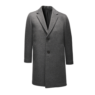 JODOLL乔顿【100%纯羊绒】大衣男中长款冬季商务休闲纯色保暖外套